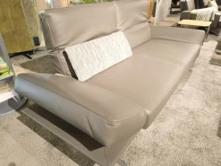 Koinor Polstergruppen|Polstergarnitur Wesley Leder X Happy Oak Beige Gestell Metallkufe Nickel Schwarz Satiniert Inklusive Kissen