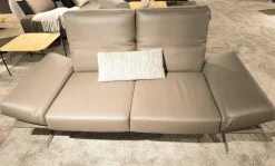 Koinor Polstergruppen|Polstergarnitur Wesley Leder X Happy Oak Beige Gestell Metallkufe Nickel Schwarz Satiniert Inklusive Kissen