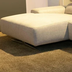 WK Wohnen Ecksofas|Polstergarnitur WK 5660 Matheo Stoff WK11-078 Beige Fuß Edelstahl