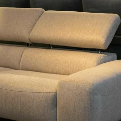 WK Wohnen Ecksofas|Polstergarnitur WK 5660 Matheo Stoff WK11-078 Beige Fuß Edelstahl