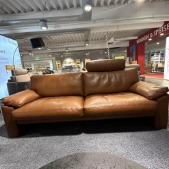 Erpo Polstergruppen|Polstergarnitur XC Leder N Tabac Nature 850 Braun mit Kopfstütze