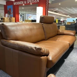 Erpo Polstergruppen|Polstergarnitur XC Leder N Tabac Nature 850 Braun mit Kopfstütze