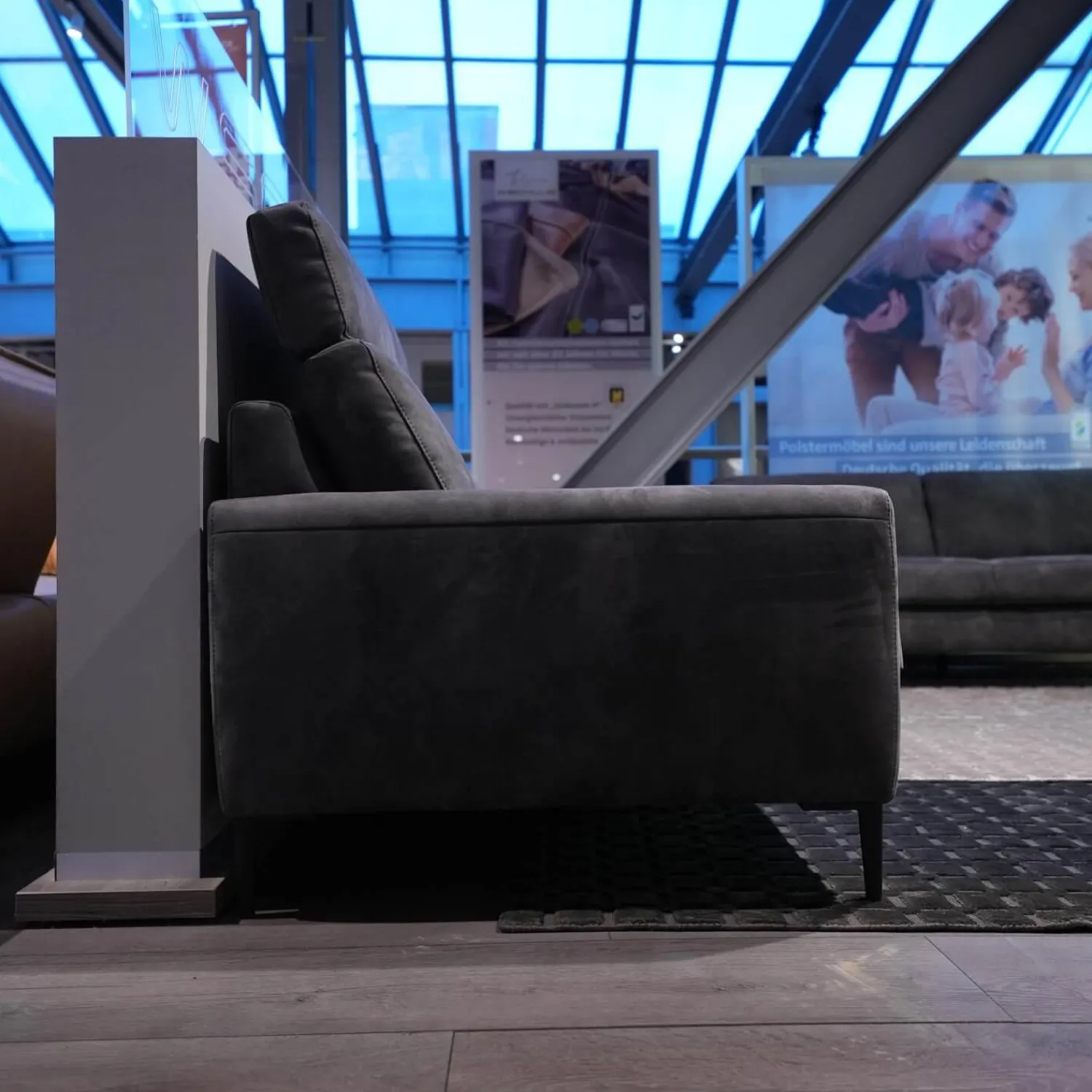 W. Schillig Polstergruppen|Polstergruppe 22850 Alexx Stoff V5295 Anthracite SK40 Grau Füße Metall Lackiert Schwarz Ohne Kopfstütze