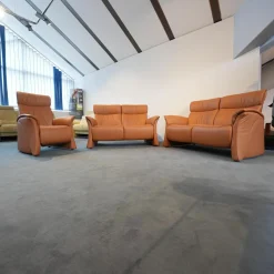 himolla Polstergruppen|Polstergruppe 4895 Caprice Leder 24 Longlife Camel Braun Füße Schwarz