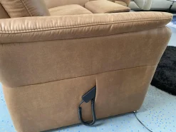 Polsteria Polstergruppen|Polstergruppe 81056 Stoff Gringo 09 Cognac Braun Füße Metall Chrom Inklusive Sessel Und Elektrische Funktionen