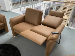 Polsteria Polstergruppen|Polstergruppe 81056 Stoff Gringo 09 Cognac Braun Füße Metall Chrom Inklusive Sessel Und Elektrische Funktionen