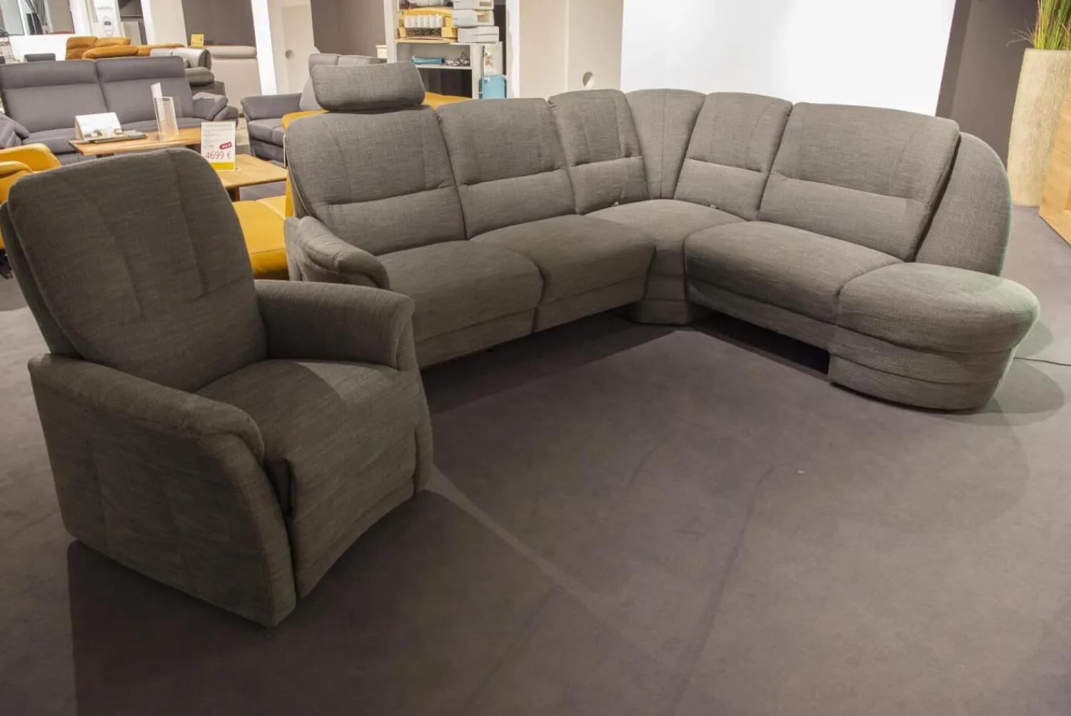 Arco Polstergruppen|Polstergruppe Aalen Stoff 6008 Lavado Fresh 8 Farbe Ebenholz Mit Relaxfunktion