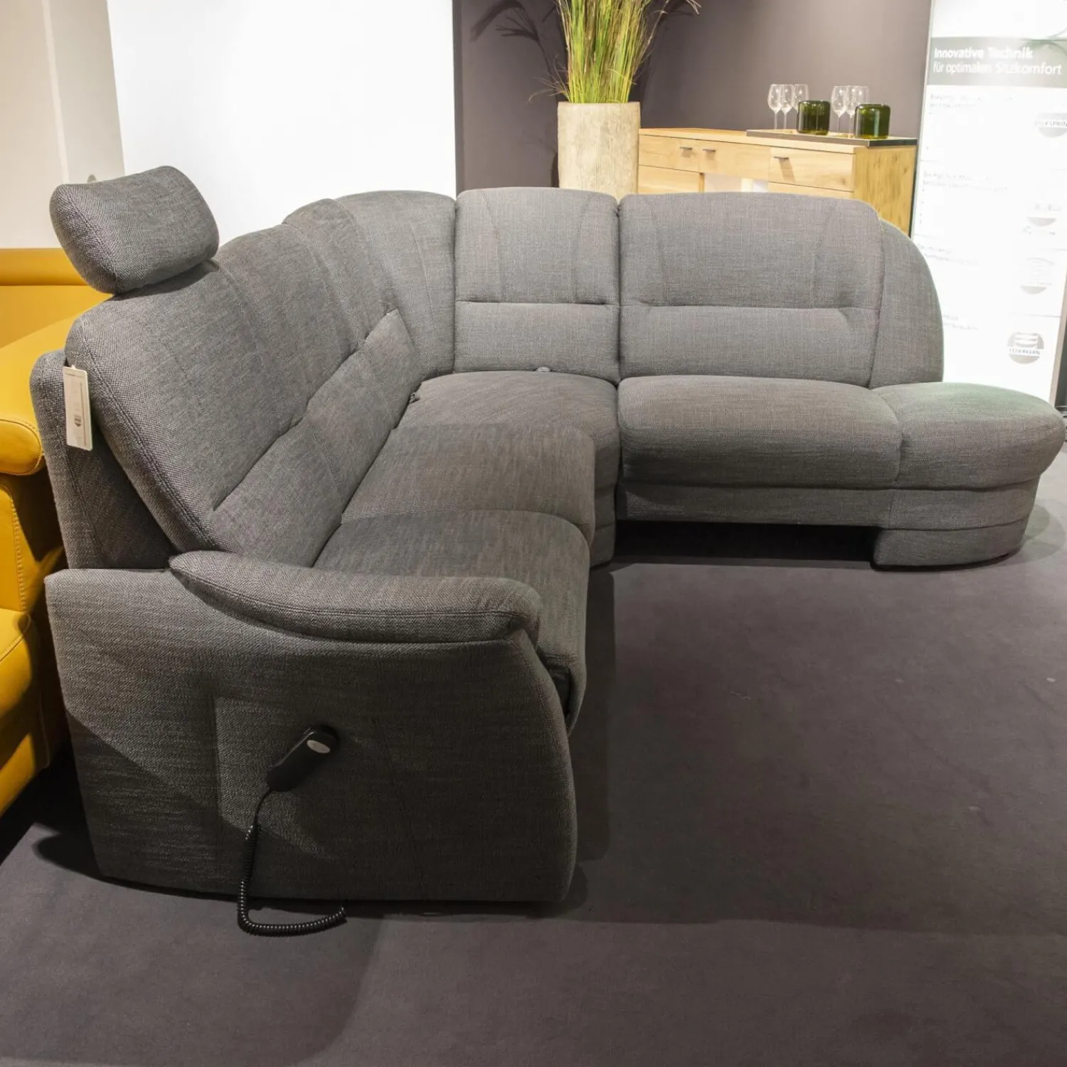 Arco Polstergruppen|Polstergruppe Aalen Stoff 6008 Lavado Fresh 8 Farbe Ebenholz Mit Relaxfunktion