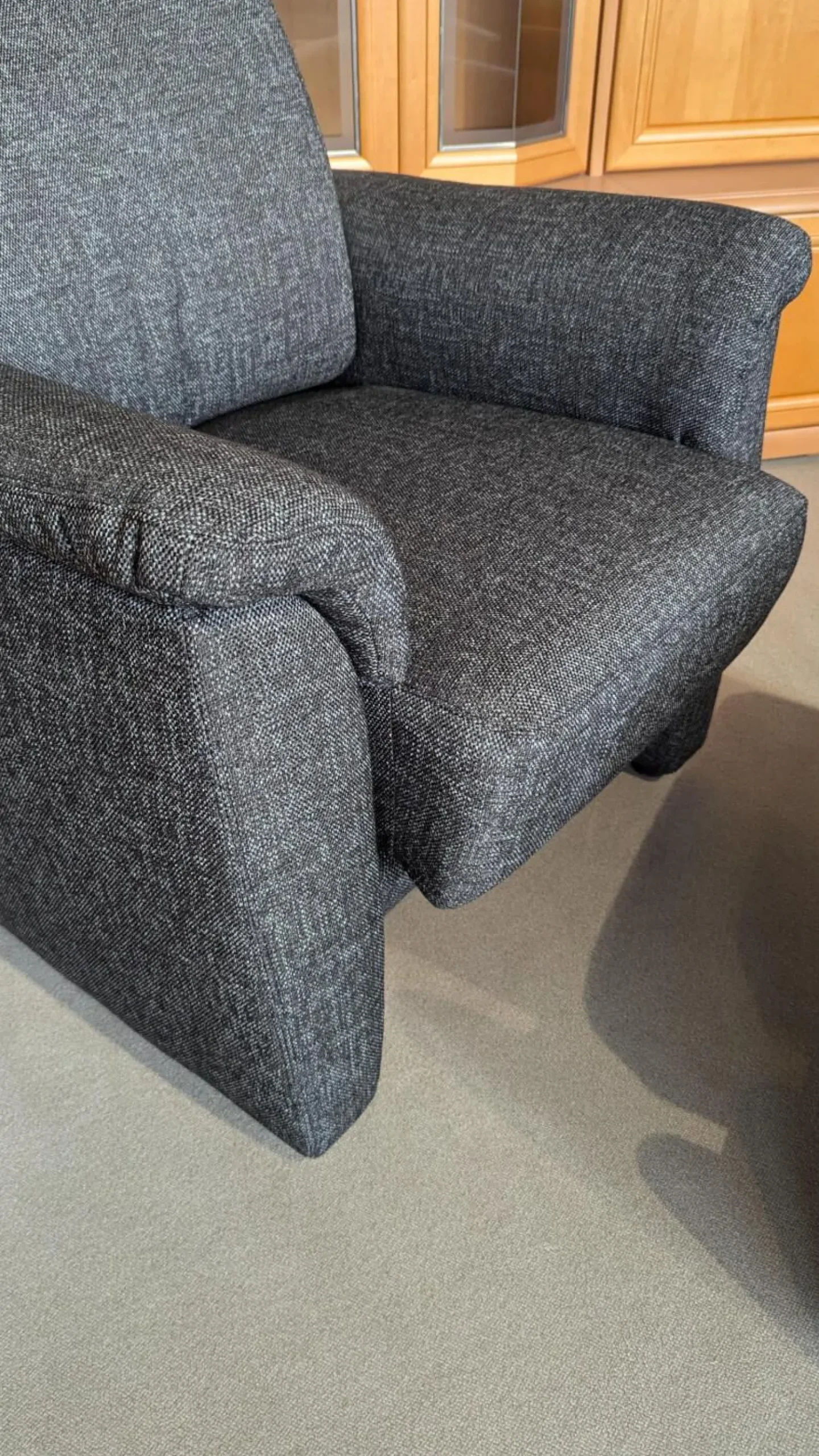 Arco Polstergruppen|Polstergruppe Arnheim Stoff Grit 5407 121 Anthrazit 3-2-1 Mit Keillkissen