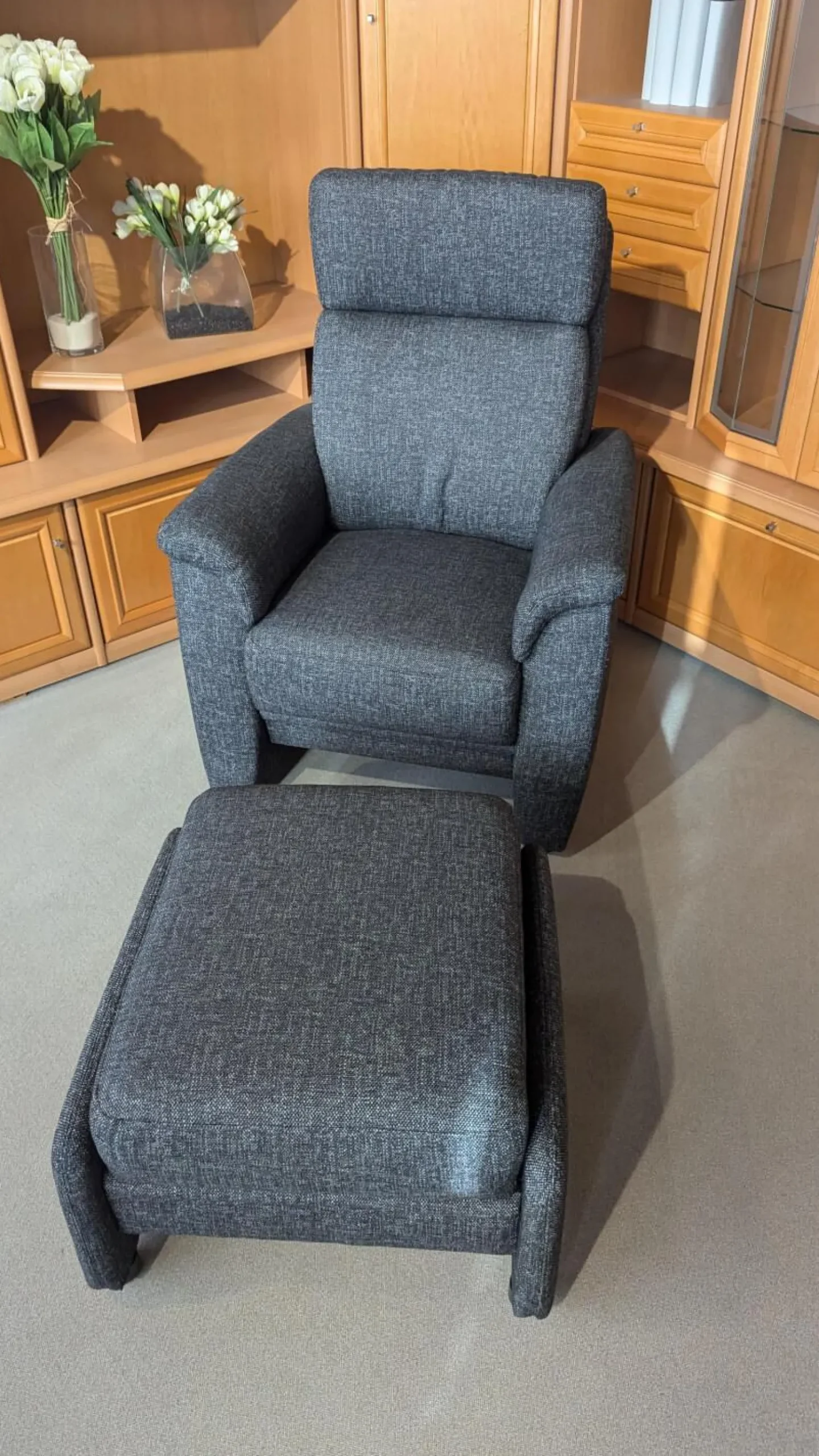 Arco Polstergruppen|Polstergruppe Arnheim Stoff Grit 5407 121 Anthrazit 3-2-1 Mit Keillkissen