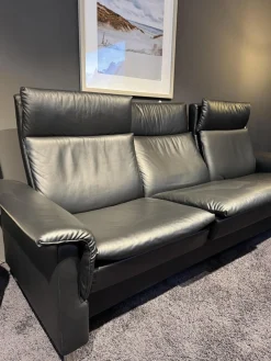 Stressless Polstergruppen|Polstergruppe Aurora Leder Paloma Black Schwarz Füße Aluminium Verchromt Matt