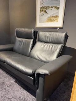 Stressless Polstergruppen|Polstergruppe Aurora Leder Paloma Black Schwarz Füße Aluminium Verchromt Matt