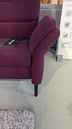 Carina Polstergruppen|Polstergruppe Caro Stoff Trend Bordeaux Rot Metallfüße Schwarz Mit Tisch Buche Schwarz Und LED Lampe