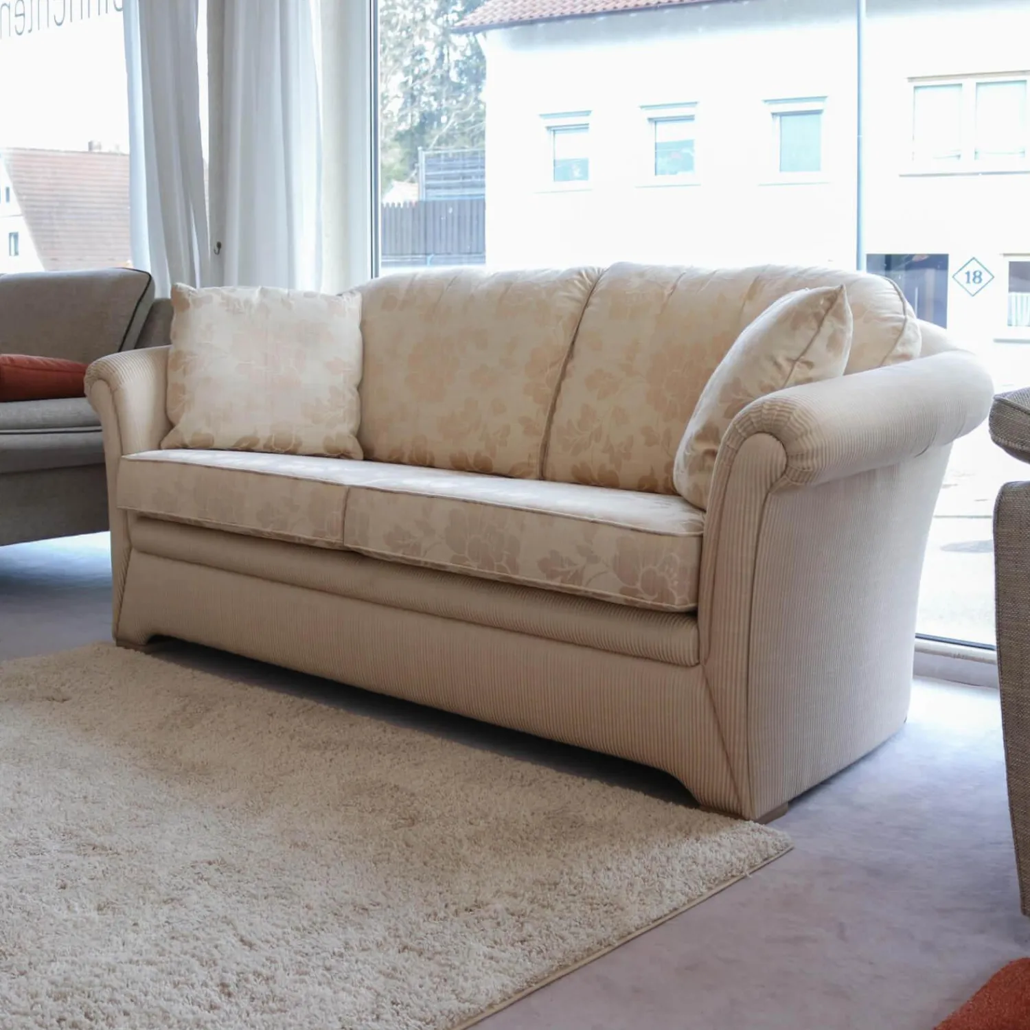 Finkeldei Polstergruppen|Polstergruppe Cavalli Stoff Sanderson A Beige Füße Massivholz