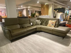 Steinpol Polstergruppen|Polstergruppe Cesaro Casada Leder Olive Grün Gestell Edelstahl Füße Schwarz Edelstahl Lackiert Mit Elektrischen Verstellungen Der Kopfstützen Und Fußablage Inklusive 5 Kissen