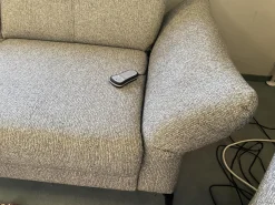 Fischer und Schreiner Polstergruppen|Polstergruppe Chiemsee Stoff Camo Granit Grau Fuß Metall Schwarz Mit Elektrischer Sitztiefenverstellung Und Relaxfunktion