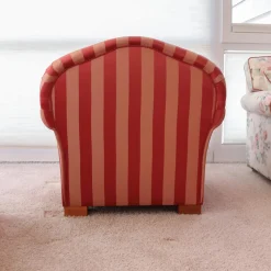 Finkeldei Polstergruppen|Polstergruppe Clara 334 Stoff Rot Beige Gold Füße Kirschbaum Lackiert