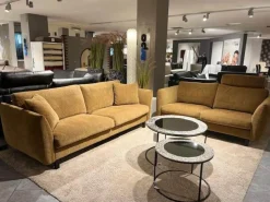 Erpo Polstergruppen|Polstergruppe Classic 970 Bezug Stoff 19 Senfgelb Gold Gelb Füße Massivholz Schwarz Gebeizt Ohne Couchtische