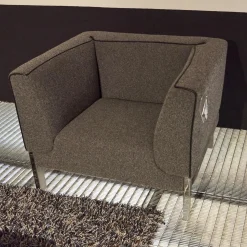 Credo Polstergruppen|Polstergruppe Lobby Stoff 9400 Clip Grau Naht Keder 80293 Rio Anthrazit Füße Vierkant Chrom