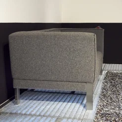 Credo Polstergruppen|Polstergruppe Lobby Stoff 9400 Clip Grau Naht Keder 80293 Rio Anthrazit Füße Vierkant Chrom