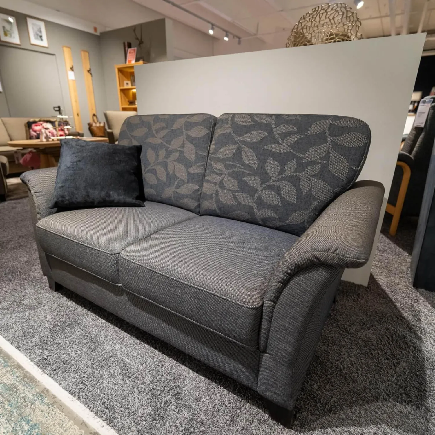 Wemafa Polstergruppen|Polstergruppe Lux Medico 840 Bezug Korpus Stoff 165 30 Grau Rückenkissen 164 30 Grau Holzfuß Buche Wengefarbig Inklusive Sofakissen