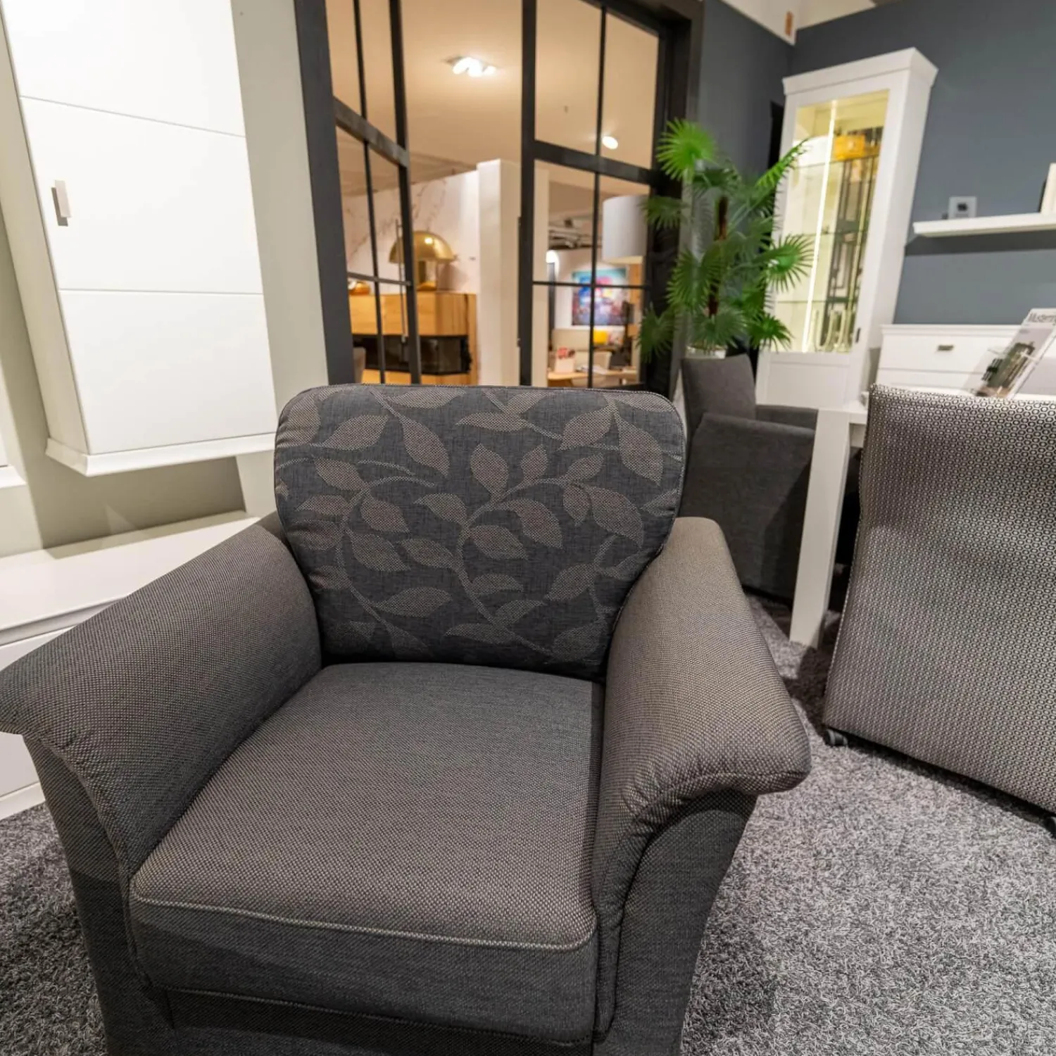 Wemafa Polstergruppen|Polstergruppe Lux Medico 840 Bezug Korpus Stoff 165 30 Grau Rückenkissen 164 30 Grau Holzfuß Buche Wengefarbig Inklusive Sofakissen