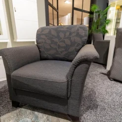 Wemafa Polstergruppen|Polstergruppe Lux Medico 840 Bezug Korpus Stoff 165 30 Grau Rückenkissen 164 30 Grau Holzfuß Buche Wengefarbig Inklusive Sofakissen