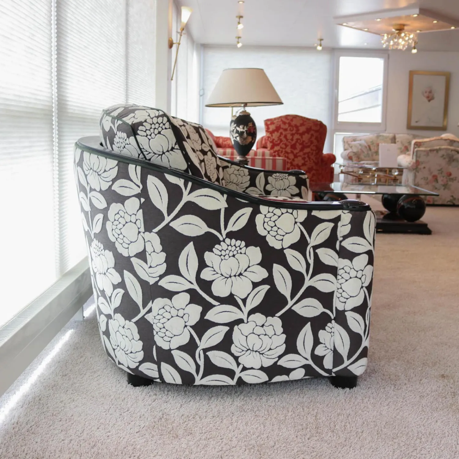 Finkeldei Polstergruppen|Polstergruppe Metropolitan Stoff Hellbeige Schwarz Halbrundsofa Mit 2 Sesseln