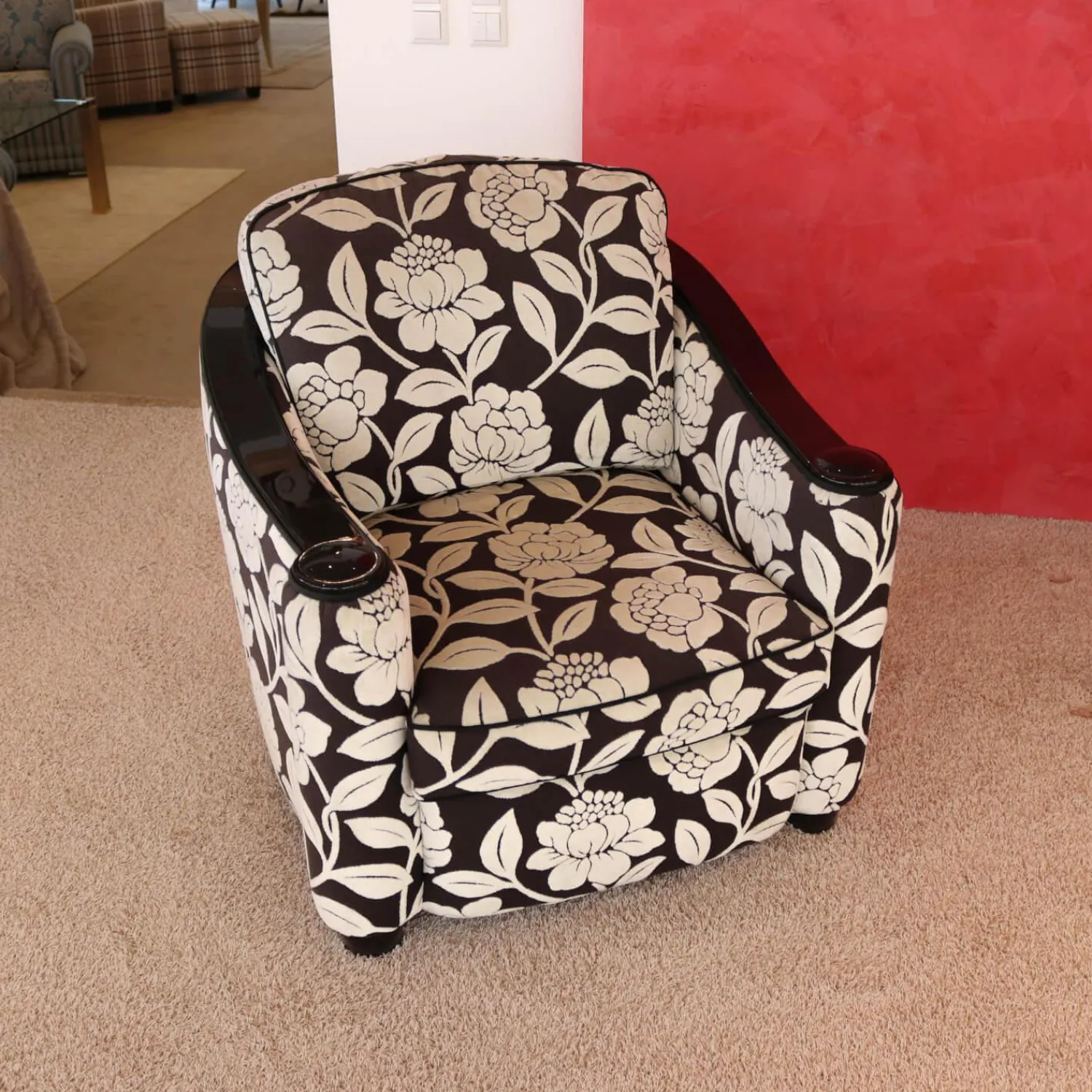 Finkeldei Polstergruppen|Polstergruppe Metropolitan Stoff Hellbeige Schwarz Halbrundsofa Mit 2 Sesseln