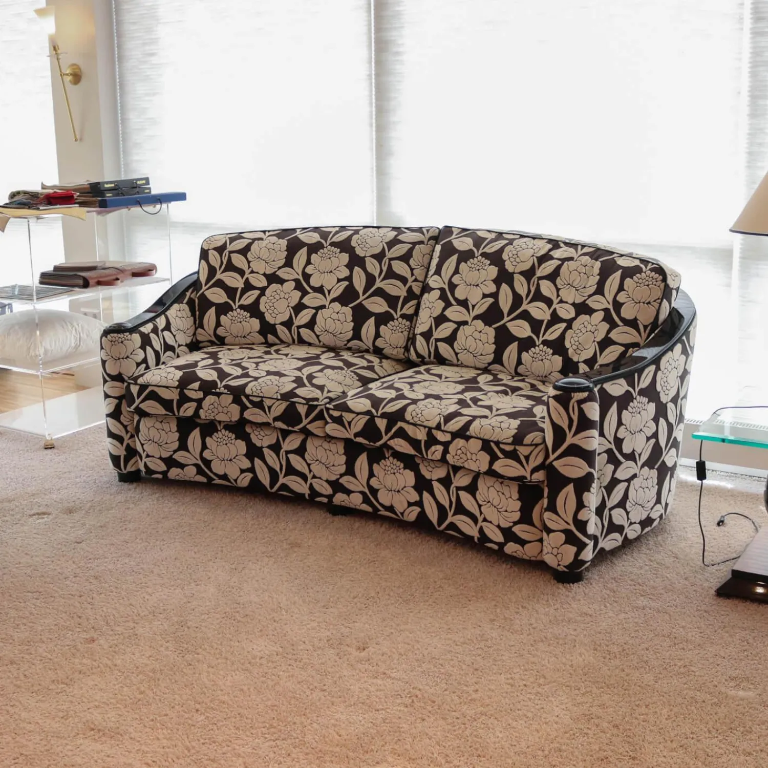 Finkeldei Polstergruppen|Polstergruppe Metropolitan Stoff Hellbeige Schwarz Halbrundsofa Mit 2 Sesseln