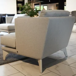 Bielefelder Werkstätten Polstergruppen|Polstergruppe Mit Sofa Und 2 Sesseln Polo Stoff Grau Gestell Esche Wengefarbig