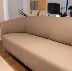 WK Wohnen Polstergruppen|Polstergruppe Navarro Anilin-Dickleder Füße Metallbügel Nickel Satiniert