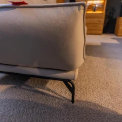 himolla Polstergruppen|Polstergruppe Nova 1378 Bezug Leder 24 Longru Nebel Beige Grau Füße Anthrazit Pulverbeschichtet