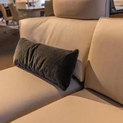 himolla Polstergruppen|Polstergruppe Nova 1378 Bezug Leder 24 Longru Nebel Beige Grau Füße Anthrazit Pulverbeschichtet