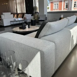 Minotti Wohnlandschaften|Polstergruppe West Stoff Fisher 10 Ghiacciol Grau Inklusive Tischelement Und Kissen