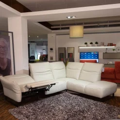 DFM Ecksofas|Polsterkombi CR Victoria Leder WM Light Grey Fuß MR2 Schwarz