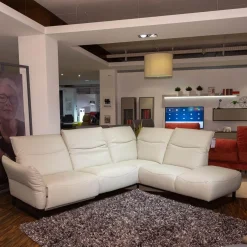 DFM Ecksofas|Polsterkombi CR Victoria Leder WM Light Grey Fuß MR2 Schwarz