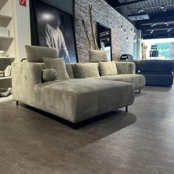 Brühl Ecksofas|Polsterkombination Jubiläumsstoff 6451 0025 Grau Beige Gestell Metall Schwarz Inklusive Kissen