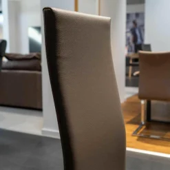 Tecta Einzelstühle|Polster-Kragstuhl B25-1P Leder Taupe Mit Stahlgestell Verchromt