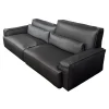 WK Wohnen 2-Sitzer-Sofas|Polstermöbel WK 530 Gracella Leder Cougar Farbe 10 Schwarz Metallfuß Matt Anthrazit Lackiert