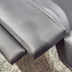 WK Wohnen 2-Sitzer-Sofas|Polstermöbel WK 530 Gracella Leder Cougar Farbe 10 Schwarz Metallfuß Matt Anthrazit Lackiert