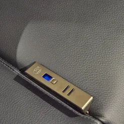 WK Wohnen 2-Sitzer-Sofas|Polstermöbel WK 530 Gracella Leder Cougar Farbe 10 Schwarz Metallfuß Matt Anthrazit Lackiert