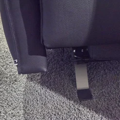 WK Wohnen 2-Sitzer-Sofas|Polstermöbel WK 530 Gracella Leder Cougar Farbe 10 Schwarz Metallfuß Matt Anthrazit Lackiert