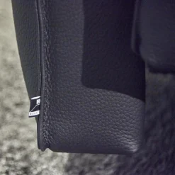 WK Wohnen 2-Sitzer-Sofas|Polstermöbel WK 530 Gracella Leder Cougar Farbe 10 Schwarz Metallfuß Matt Anthrazit Lackiert