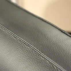 WK Wohnen 2-Sitzer-Sofas|Polstermöbel WK 530 Gracella Leder Cougar Farbe 10 Schwarz Metallfuß Matt Anthrazit Lackiert