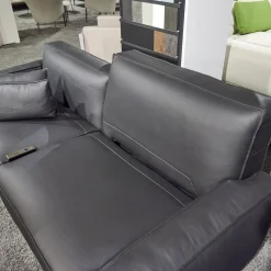 WK Wohnen 2-Sitzer-Sofas|Polstermöbel WK 530 Gracella Leder Cougar Farbe 10 Schwarz Metallfuß Matt Anthrazit Lackiert