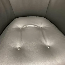 Erpo Relaxsessel|Polstersessel Classics CL 190 Leder I-43.059 Anthrazit Holzfüsse Schwarz