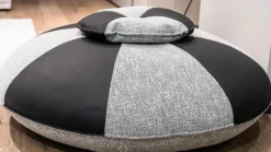 Cierre Hocker & Sitzsäcke|Pouf Echinoidea in Leder Stoffkombination Grau Schwarz