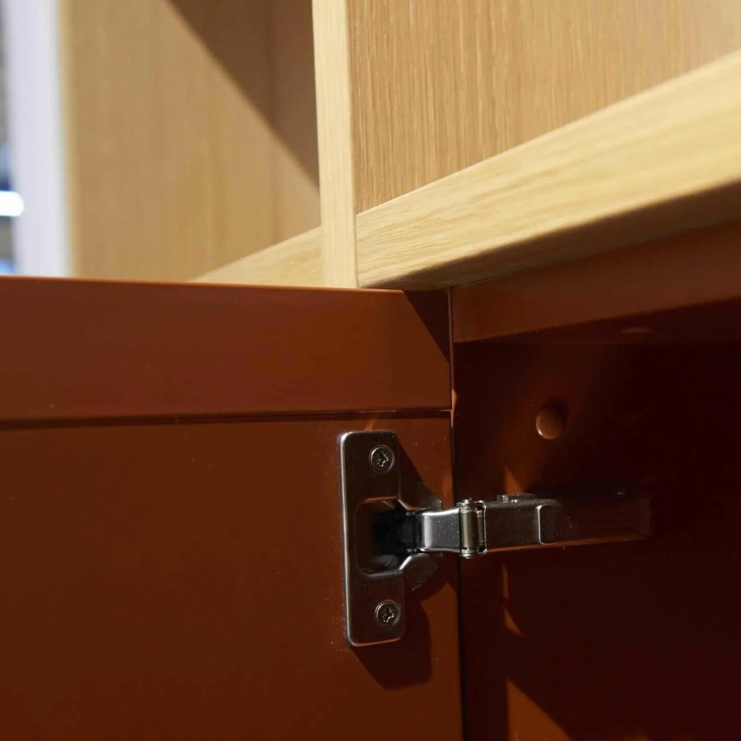 Rietberger Möbelwerke Regale|Raumteiler Axor-S Eiche Sand Lack Ziegelrot