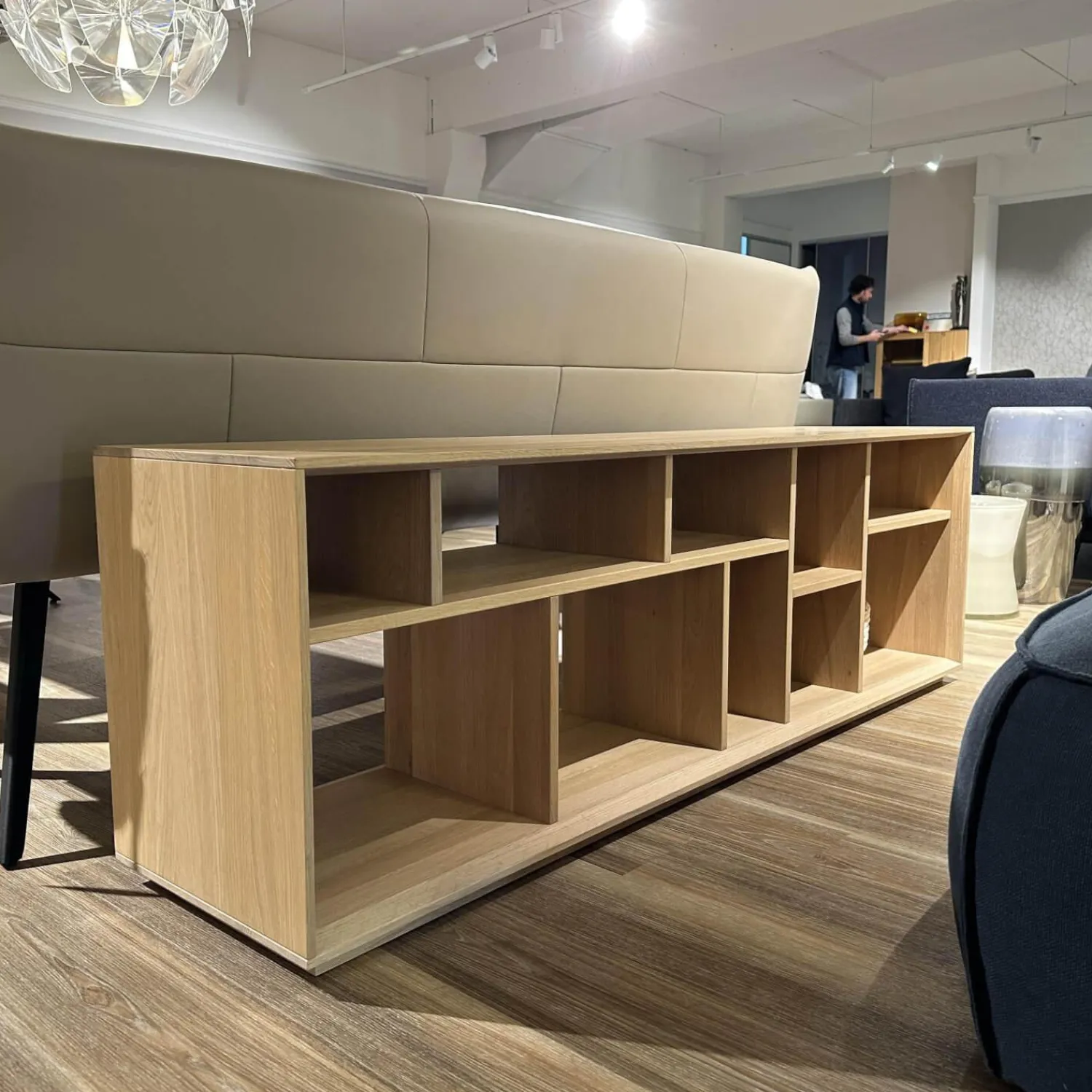 Team 7 Regale|Raumteiler Regal Cubus 05 Eiche Weißöl Mit Beidseitiger Kippsicherung